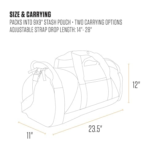 Carhartt Classic Round Duffel with Utility Pouch, Heavy-Duty, Water-Resistant Packable Gear Bag for Jobsite, Gym, and Travel - color: Gravel, style: 40l