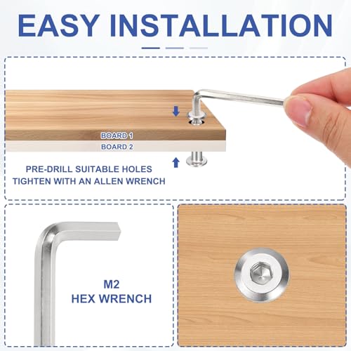 PATIKIL M4x4mm Hex Chicago Screws 5x16mm, 20Pcs 304 Stainless Steel Metric Hex Drive Socket Cap Binding Post Screw Posts for Scrapbook Leather Belt Album Furniture Repair, Silver - size: M4x4mm, 5x16mm