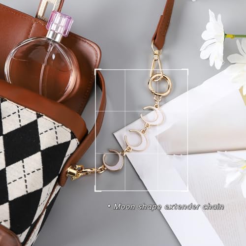 Purse Extender Chain Bag Extender Chain Purse Strap Extender Bag Chain Charms(White Star/Moon), White(moon/Star) - color: White(moon/Star)