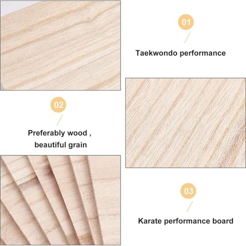 OLYCRAFT 12 Sheets Wooden Karate Breaking Boards 3.5mm Thick Taekwondo Breaking Boards Punching Wood Boards Wooden Kick Board Training Accessory for Karate Practice Performing 11.7x7.9 inch - size: 3.5mm