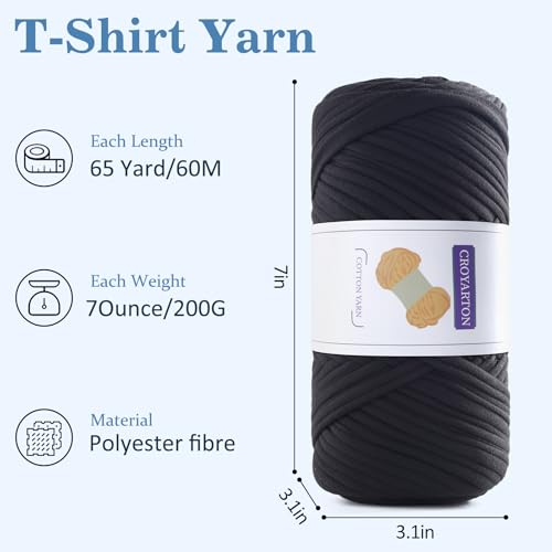2 Pack T Shirt Yarn for Crocheting with 1 Crochet Hook, Elastic Tshirt Yarn for Crochet Bag/Baskets/Home Decor, Spaghetti Yarn Thick Knitting Yarn Total Length 130 Yds (Cherry Blossom Powder) - color: Cherry Blossom Powder