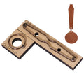 GLOBLELAND 2Pcs Leather Cutting Die Set Wood Dies for Keychain Leather Pendants Metal Cutting Template Die Cutter with Smooth Wooden Base for DIY Crafts - style: Keychain