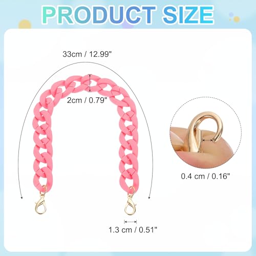 PATIKIL 15" Acrylic Purse Chain Acrylic Chain Linking Rings Pink - color: Matte Pink