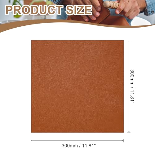 uxcell Genuine Leather Sheet, 11.8" x 11.8" Natural Distressed Cowhide Full Grain Leather Pieces, Pre Cut Sheets for Crafting, Sewing, Tooling, Sheath Making, Orange - color: Orange