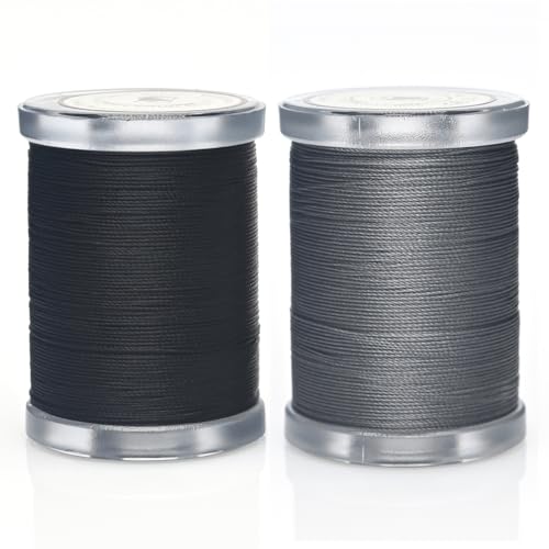Selric 300Yards Extra Strong Bonded Nylon Thread - Black and Grey - color: Black+Grey