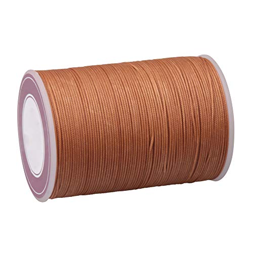0.5mm 120m Polyester Waxed Line Leather Craft Sewing Wax Thread Cord for Braided Bracelets DIY Accessories or Leather Sewing(Light Brown)