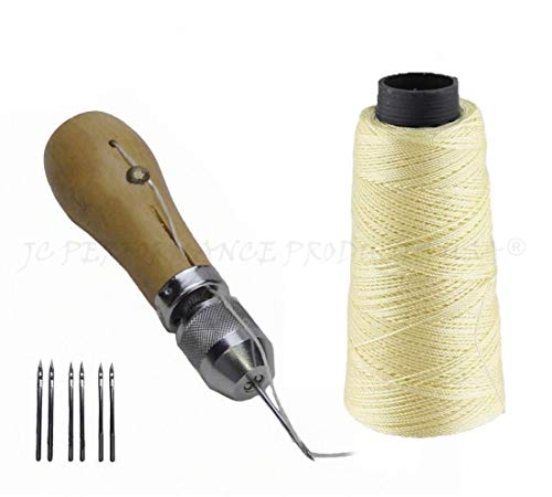 JC Performance Leather Sewing Awl Quick Stitch Repair Tool Set Heavy Duty Thread (Without Awl, Off-White) - color: Off-White, size: Standard