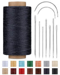 DIUDUS 218 Yards Upholstery Thread, Heavy Duty Sewing Kit Waxed Thread | Sewing Kit with Upholstery Needle for Hand Stitching Bookbinding Repair Canvas Sofa Leather Shoes - color: Navy Blue