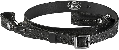 JAY-PEE Sam Browne Shoulder Strap 1 1/4 inch Leather Cross Strap Includes 2 | D-Rings that Connect to Duty Belt. Gun Belts (gun-belts). From JAY-PEE - color: Basketweave, Chrome, size: 46" long Large