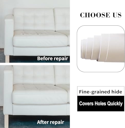 Leather Repair Patches, Self Adhesive Vinyl for Couches Furniture - color: Beige, size: 17X79 inch
