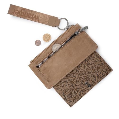 X Wrangler Western Wallet for Women Card Cases & Money Organizers Wristlet Wallet with Zipper Pocket - color: Khaki