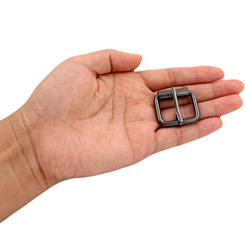 BIKICOCO Roller Buckle, 1'' x 3/4'' Heel Rolling Bar Buckles for Bags Leather Webbing Straps, Gunmetal - Pack of 30 - color: Gunmetal X 30 Pcs