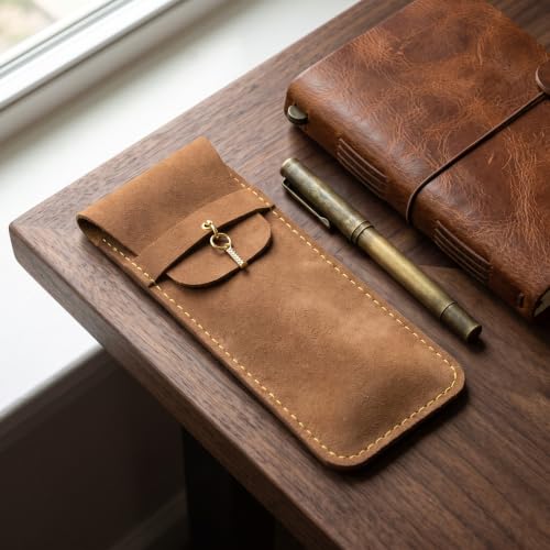 Personalized Initial PU Suede Pen Pouch - Office and Professional Storage Accessory, Ideal Gift for Coworkers (I) - color: I