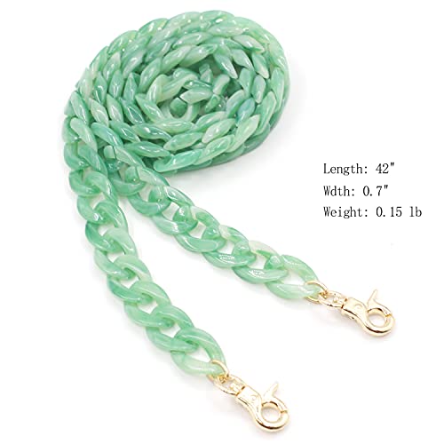 Aumey Clear White Black Brown Acrylic Chain Clutch Purse Strap Handles Bag Handbag Purse Replacement Chains 40 Inches - color: Green