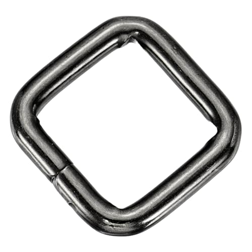 uxcell Metal Rectangle Ring, Rectangle Buckle Ring Webbing Belts Buckle Metal Rings for Bag Belt Keychains DIY - color: Pale Black, size: 1 x 3/4"