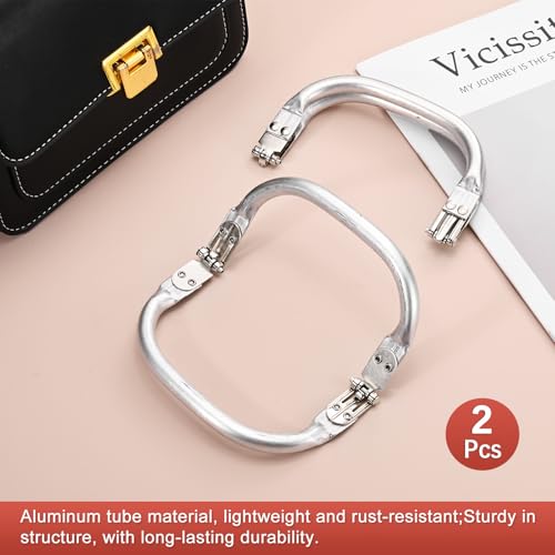 TIXIPEM 4.92IN Metal Purse Frame [2PCS] - Arc Rectangle Frame Kiss Lock Clasp Use for DIY Purse Handle Making Supplies & Sewing Bag Clutch Crafts - [Silver Tone] Bag Hardware Replacements - color: Silver Tone, size: 4.92IN