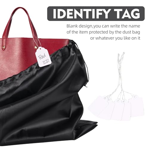 10 Pack Purse Dust Bags Large Silk Drawstring Dust Bag Cover for Handbag Shoe Storage(Black, M-19.6 × 15.7 in) - color: Black-10pcs, style: M-19.6 × 15.7 in