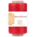 Qmnnma Waxed Thread 284Yards, 150D Leather Sewing Waxed Thread Cord-Red - color: Red