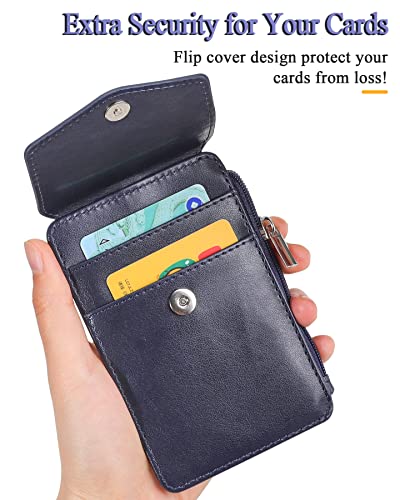 Teskyer Leather ID Badge Holder with Lanyard, Lanyard Wallet, Blue - color: Blue, size: 3.1" x 4.7"