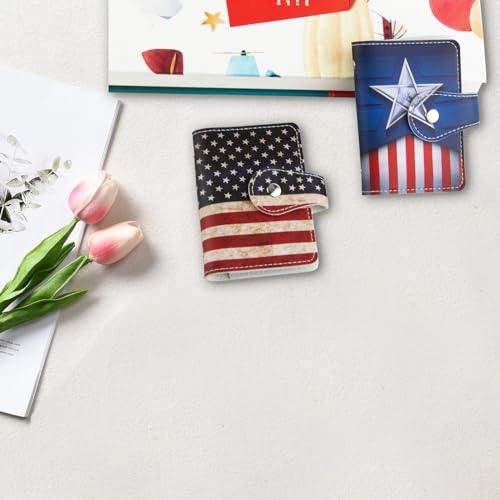 2 Pcs Credit Card Holder and business card holder，Sd Card Holder Each Has 26 Card Organizers, 2024 New Credit Card Holders book for Men and Women. - color: flag