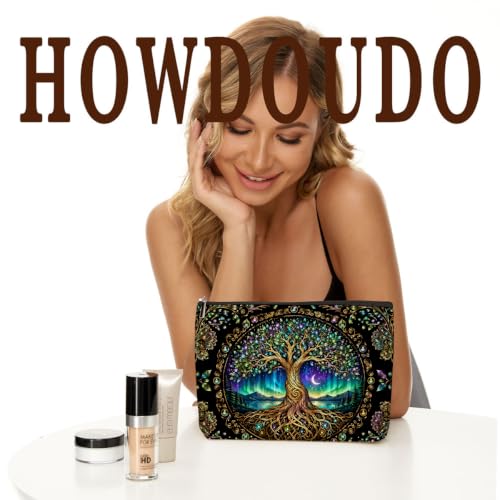 Lovdazzles Magical Tree of Life Makeup Bag for Women Mystical Forest Design Cosmetic Bag - color: Multicolor 1813