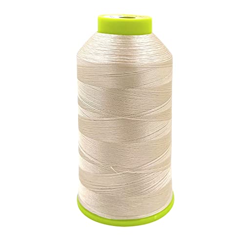 Tortoise 3 Cones Heavy Duty Thread of 2000 Yards Each Spool UV Resistant High Strength Thread # 69 T70 Size 210D/3 for Upholstery,Leather,Purses,Outdoor,Beading,Canvas Color Differ Cream - color: Differ Cream