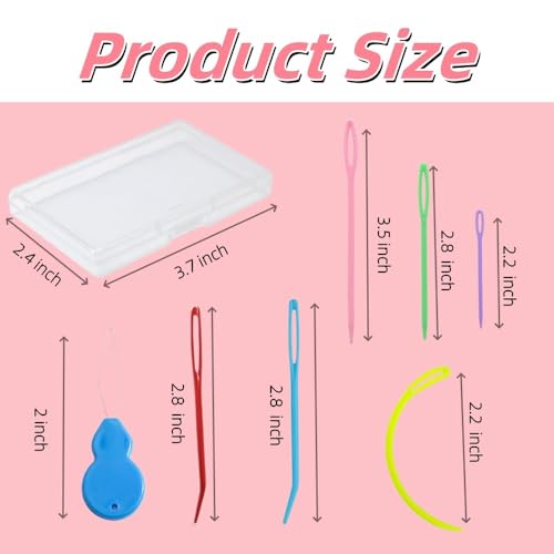 Hilsayum 25 Pcs Yarn Needles Set, Curved Darning Needles for Yarn,Plastic Yarn Needles Large Eye Sewing Needles Bent Tapestry Needle Weaving Needle with Box (25)
