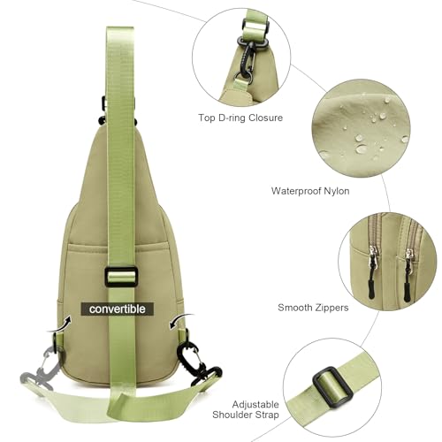 cakang Womens Sling Bag Crossbody Bags for Women Vegan Leather Sling Backpack Daypack Fanny Pack Crossbody Purse Travel - color: 6-green-small