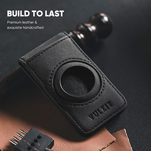 VULKIT Men's Magnetic Money Clip with Airtag Holder - Airtag NOT Included- Holds Up to 15 Cash or 8 Cards - color: Black