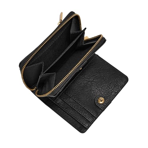 Fossil Women's Logan RFID-Blocking Leather Mini Multifunction Bifold Wallet - color: BLACK