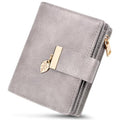 HUANLANG Small Wallets Women RFID Blocking Ladies Wallet with Zipper | Women’s Wallet Credit Card Holder, Leather, ID Window, Zipper Coin Pocket, Bifold,Perfect Gifts,Fits Small Purses,Travel,Gray - color: Light Grey