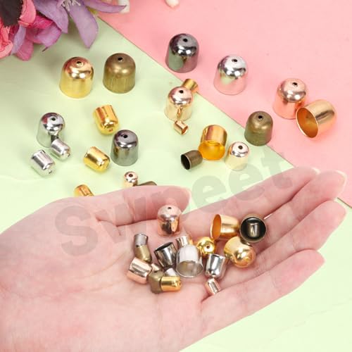 Swpeet Tassel Leather Cords Buckle End Tip Cap for Creative Projects - color: KC-Golden