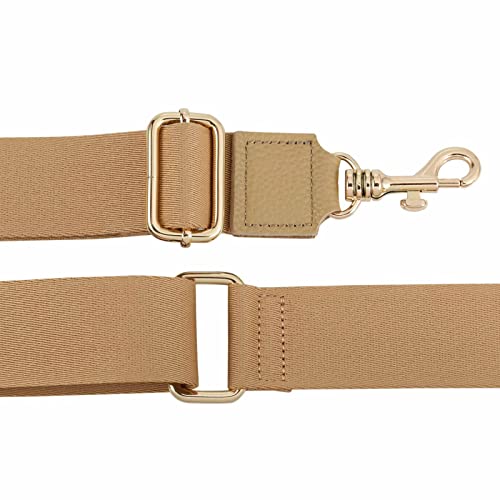 Allzedream Thick Purse Strap Wide Adjustable Replacement Crossbody Bag Handbag Leather Ends - color: Light Brown-leather Tip
