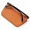 VULKIT Leather Glasses Case, Ultra Slim Sunglasses Case, Two Fixed Modes, Fits Most Eyeglasses & Sun Glasses - color: Tangerine Twist