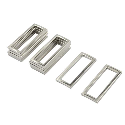 DGOL 20pcs 1-1/2 inch Zinc Alloy Shinning Belt Bag Die Cast Rectangle Ring Buckles Webbing Square Buckle Silver and Gunmetal