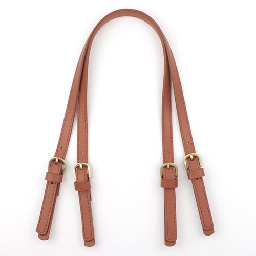 XIMEO 2 Pack Adjustable PU Leather Replacement Purse Straps with Buckles | Adjustable Length, PU Leather Material, Metal Buckles, Handbag Repair and DIY Projects - color: Coffee