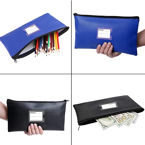 ZHONGZHOU Zipper Bank Bags ,4 Pack Money Pouch Bank Deposit Bag PU Leather Cash and Coin Pouch bank envelopes with zipper (KC-Color) - color: KC-Color