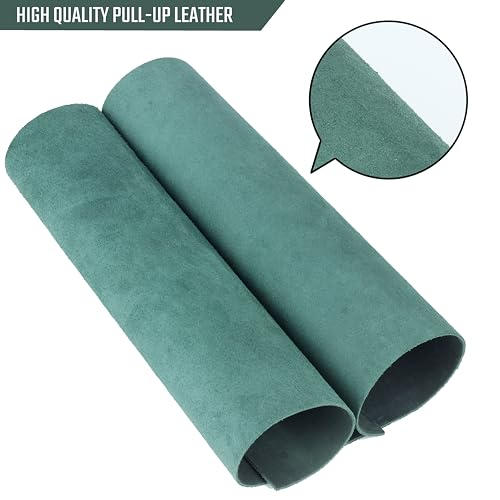 Toprank Genuine Leather Sheets for Crafts 12''X12'' Precut Full Grain Leather Tooling Leather (1.6mm) Cowhide Leather Pieces Square, Grassgreen - color: Grassgreen, size: 12"x12"