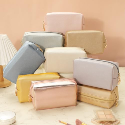 Sanwuta 9 Pcs Makeup Bags Bulk Toiletry Case,Pearl Color - color: Pearl Color