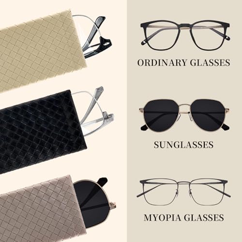 2 PCS Pu Sunglass Organizer Pouch - Soft Squeeze Top Glasses Case Multipurpose Travel Eyeglass Case Bag - color: Pink White