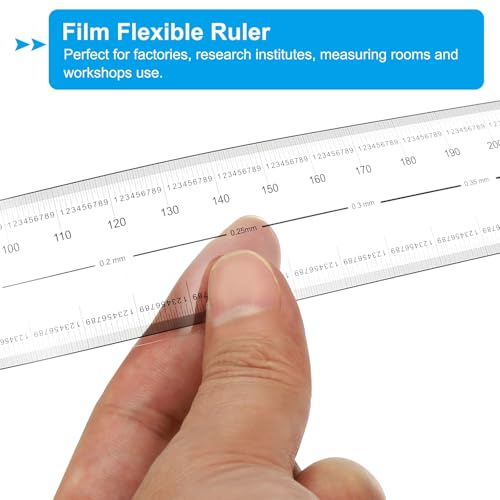 PATIKIL Film Flexible Ruler 100cm 0.1mm Scale with R Angle and Width Lines Clear PET Plastic Soft Folding Straight Ruler for Factory, Transparent, 1 Pcs - size: 100cm / 39.37inch