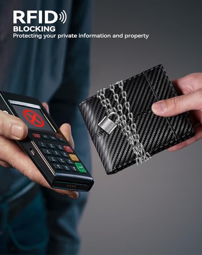 Swallowmall Wallet for Men RFID Blocking Genuine Leather Mens Wallets Bifold with 2 ID Window 13 Card Slots black stripe-417 - color: black stripe-417