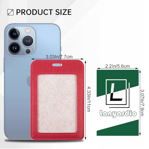 1 Pack Badge Holder, Leather ID Badge Holder with Window, ID Card Holder | Vertical ID Holder, ID Card Holder for Office Factory Nurses School Teacher Students - color: Red, size: 1 Pcs