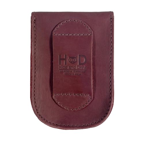Hide & Drink, Holster Pouch, Durable EDC Waist Bag for Coins, Pocket Wallet, Headphones, Personal Items, Conveniently Attaches to Belt, Full Grain Leather, Handmade - color: Sangria