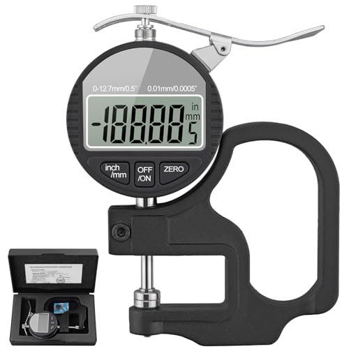 Neoteck Digital Thickness Gauge 0.5inch/12.7mm,0.0005inch/0.01mm Accuracy - color: Silver-grey, size: 0-0.5"/0.0005"