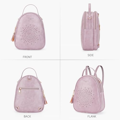 APHISON Small Backpack Purse for Women Cute Mini Backpacks PU Leather Crossbody Shoulder Bags Multifunctional Handbags - color: 08-purple