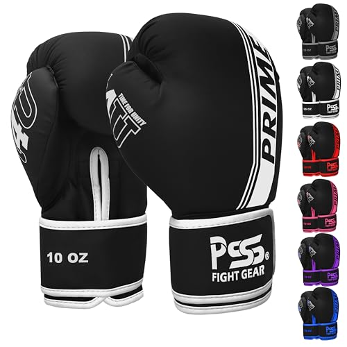 PSS Boxing Gloves for Kids/Youth Training Sparring, Kickboxing, Muay Thai, MMA, Heavy Punching Bag Mitts Focus Pads Workout Durable PU Leather, High-Density Foam Padding 4 6 8 10 Oz - color: White, size: 6 oz