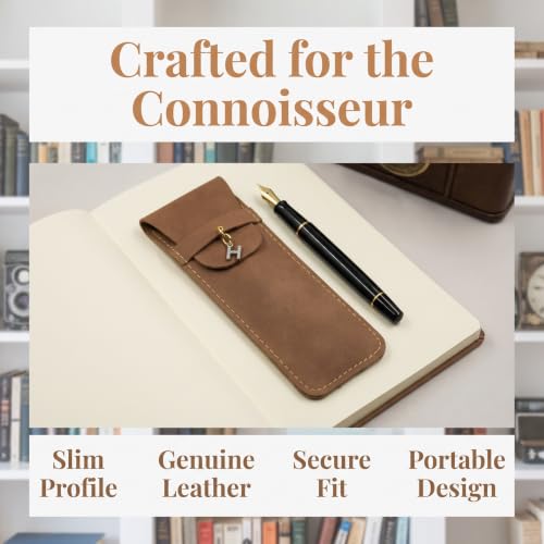 Personalized Initial PU Suede Pen Pouch - Office and Professional Storage Accessory, Ideal Gift for Coworkers (H) - color: H