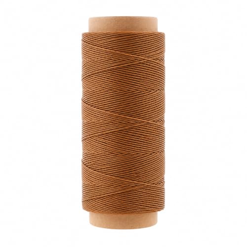 Mandala Crafts 50M 1mm Tan Round Waxed Thread for Leather Sewing - color: Tan, size: Round 1mm 60 Yards 50M