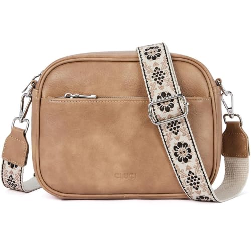 CLUCI Crossbody Bags for Women Crossbody Purses for Women Cross Body Bag Crossbody Purse with Adjustable Wide Strap | Womens Cross Body Bag Purse, Adjustable Wide Strap, Gifts for Women - color: 1-ten-1light Brown